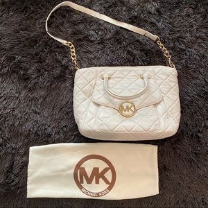 Cream color, quilted medium sized Michael Kors bag